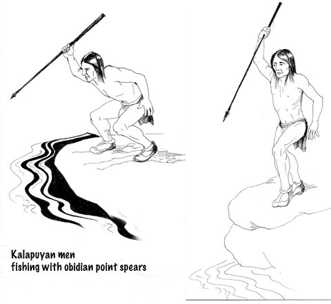 Kalapuyan men fishing