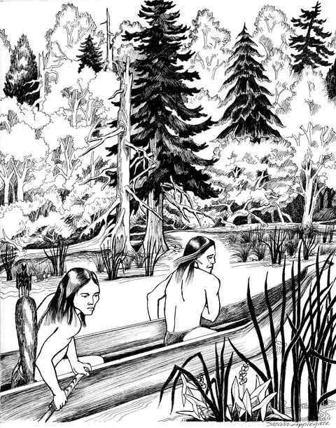 Kalapuya canoeing