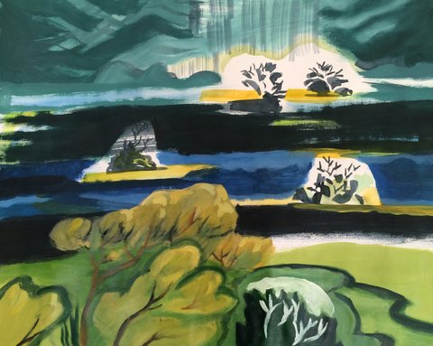Morris' Lake in Rain Shower